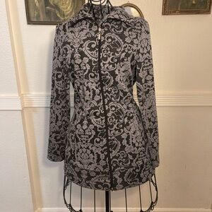 Soma Gray Floral Women's Trench Coat